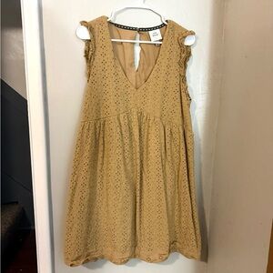 Knox Rose Backless Tan Eyelet Dress